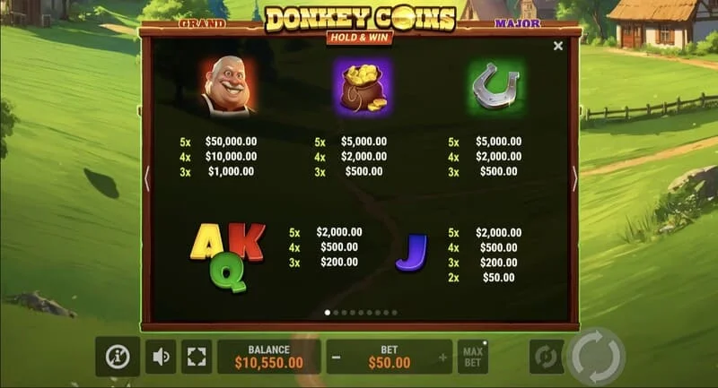 Donkey Coins Hold & Win - fusha me monedha të ngjitura Coin